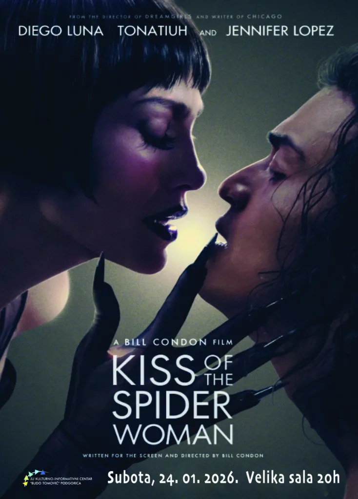 Film “Poljubac žene pauka” u subotu u KIC-u