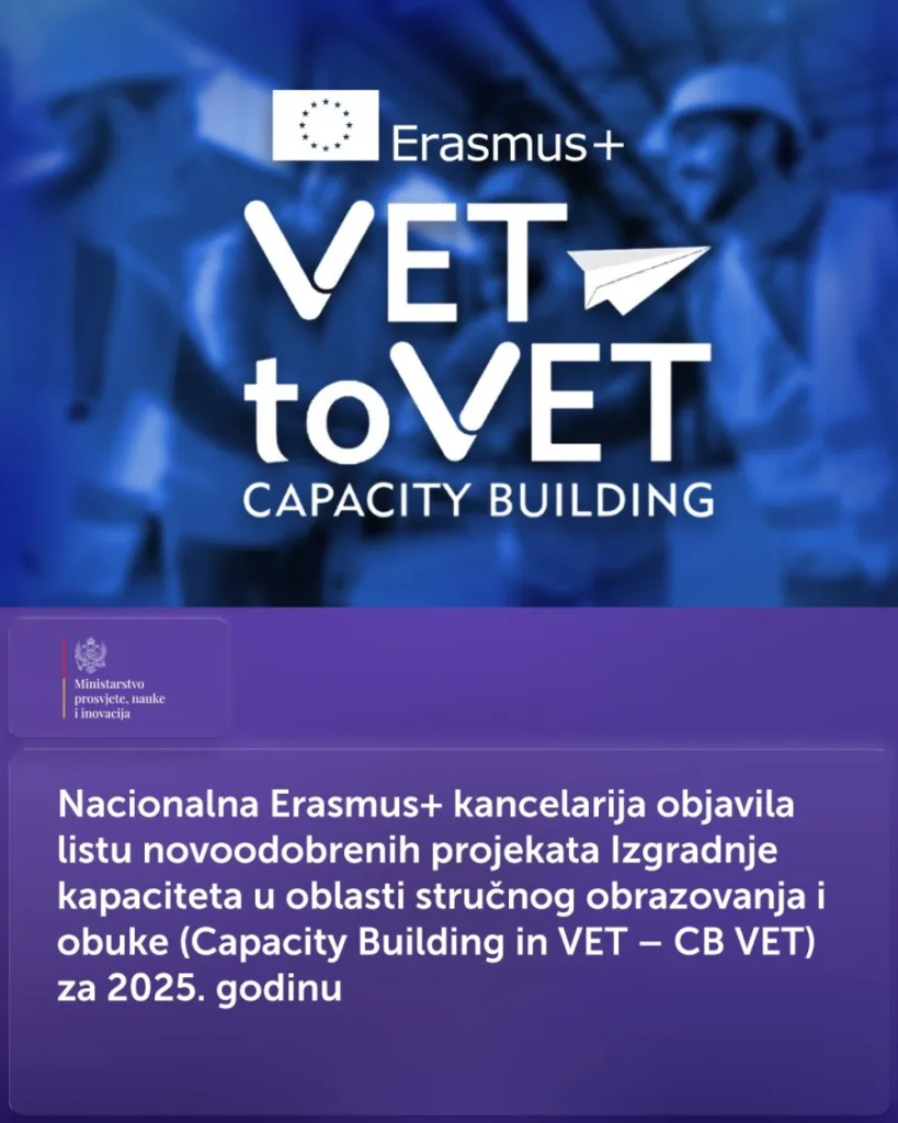 Odobreni novi Erasmus+ projekti u oblasti stručnog obrazovanja i obuke