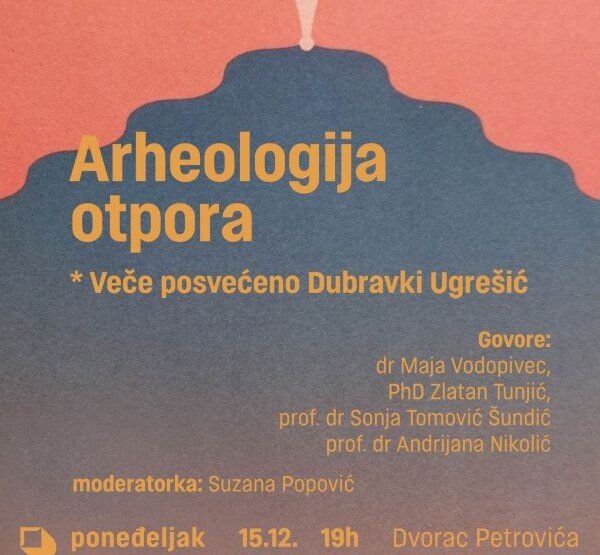 Književno veče posvećeno Dubravki Ugrešić 15. decembra