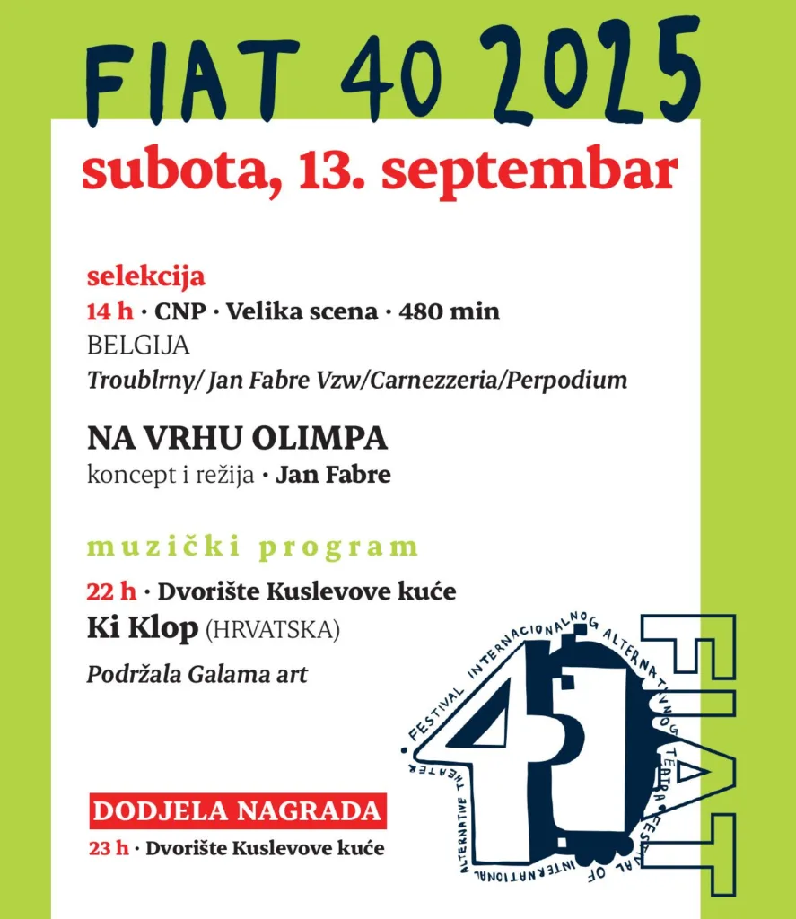 “Na vrhu Olimpa”: Epski mitološki spektakl Jana Fabrea zatvara jubilarni FIAT festival