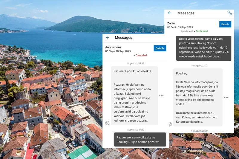Otkazivanje turističkih aranžmana u Novom zbog najavljenih restrikcija vode