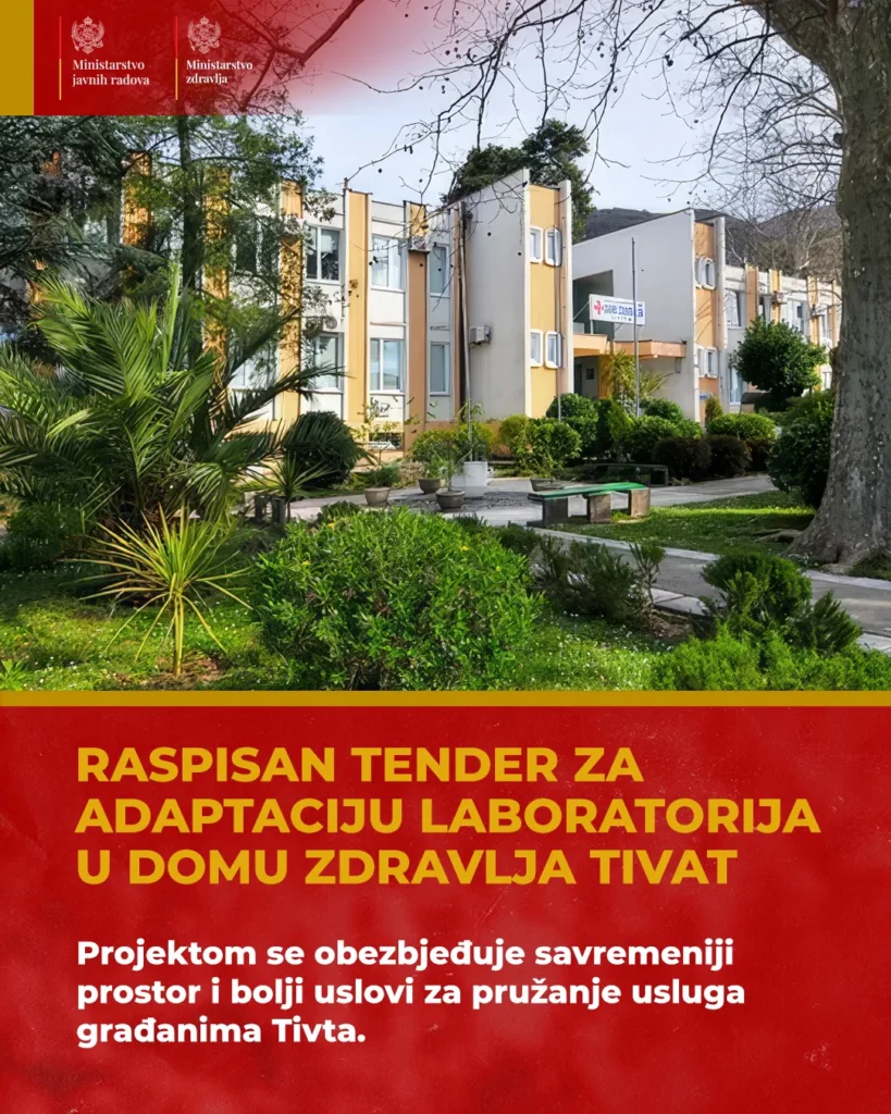 Raspisan tender za adaptaciju laboratorija za mikrobiologiju i biohemiju Doma zdravlja u Tivtu