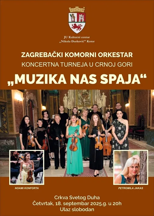 Zagrebački komorni orkestar danas u Kotoru