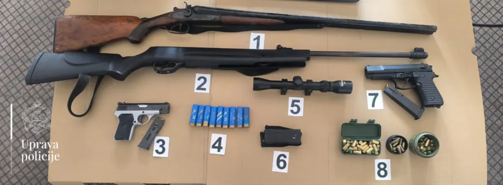 Berane: Pronađena četiri komada oružja i municija u ilegalnom posjedu
