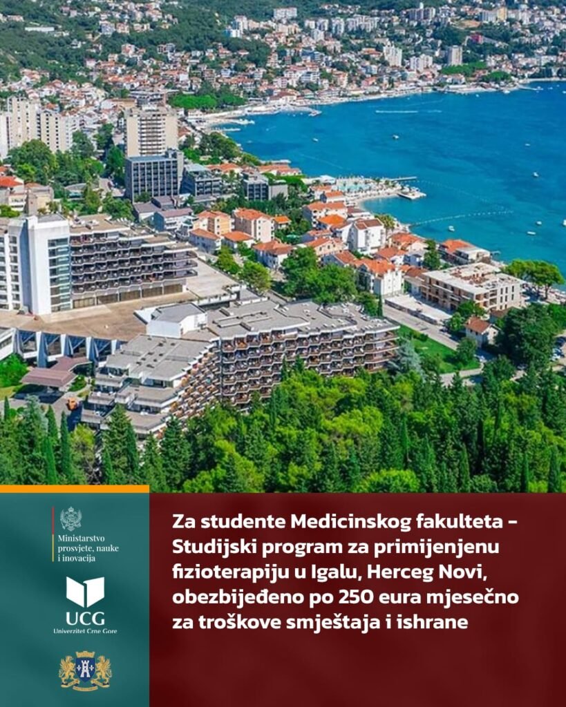 Obezbijeđena sredstva za smještaj i ishranu studenata primijenjene fizioterapije u Igalu