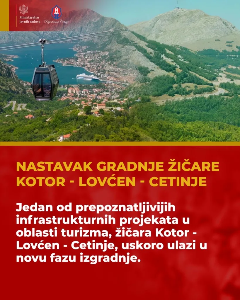 Gradnja žičare Kotor – Lovćen – Cetinje uskoro ulazi u novu fazu izgradnje, raspisan tender za gradnju nove dionice