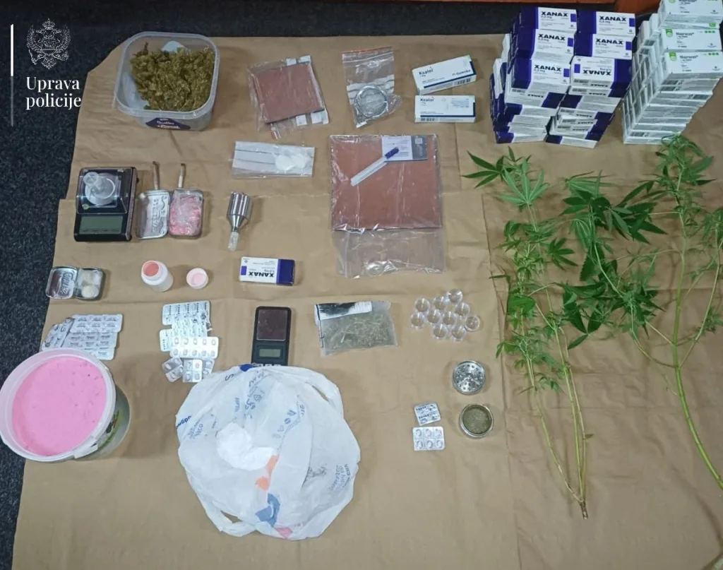 Budva: Uhapšeni ruski državljani, policija zaplijenila marihuanu, kokain, ekstazi, više od 2.700 komada tableta…