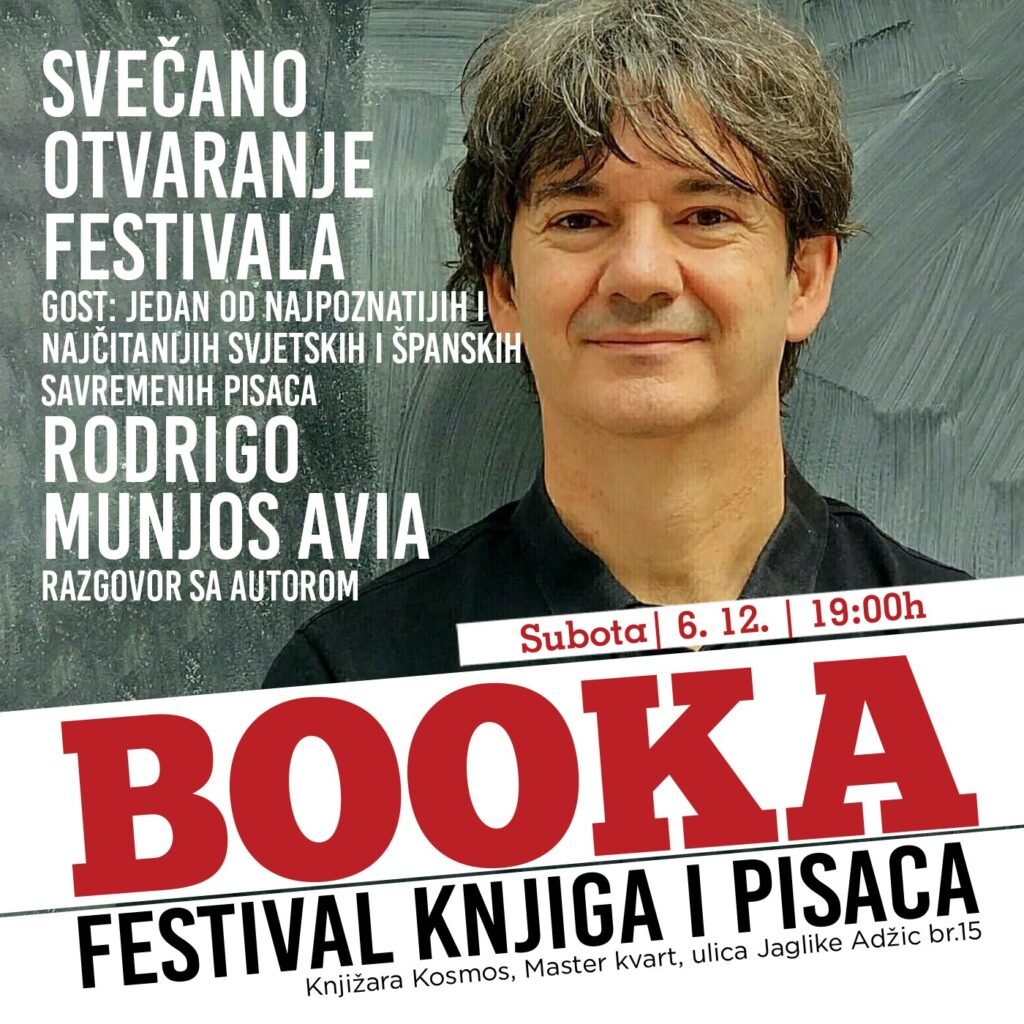 Večeras otvaranje festivala “Booka”: Rodrigo Munjos Avia u knjižari “Kosmos”