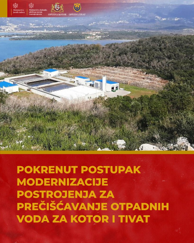 Pokrenut postupak modernizacije postrojenja za prečišćavanje otpadnih voda za Kotor i Tivat
