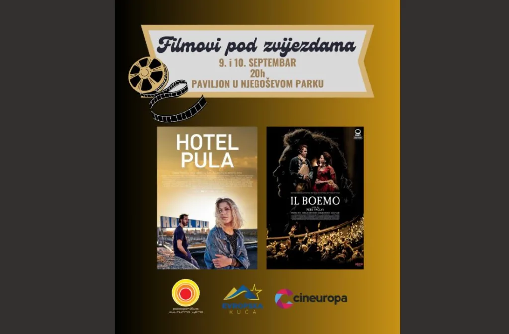 Revija “Filmovi pod zvijezdama” 9. i 10. septembra u Njegoševom parku
