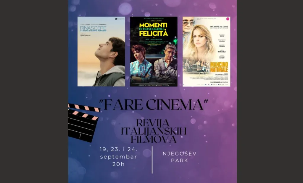 Revija italijanskih filmova “Fare cinema” u Njegoševom parku