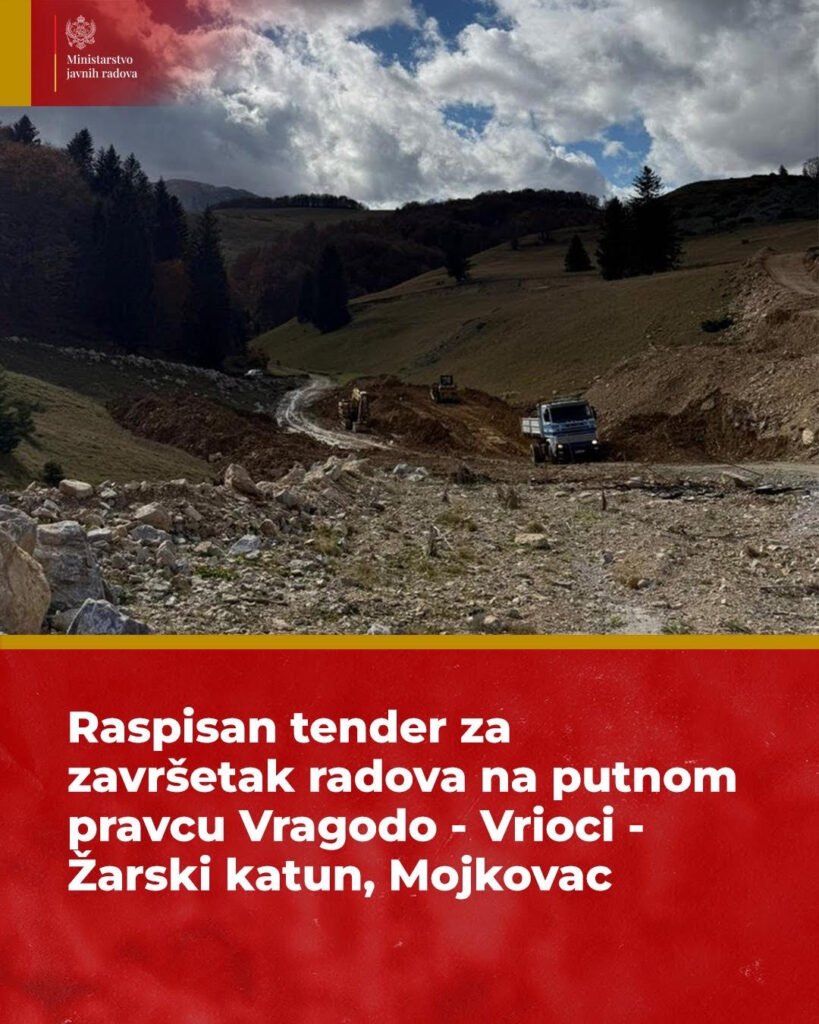 Raspisan tender za završetak radova na putu Vragodo–Vrioci–Žarski katun
