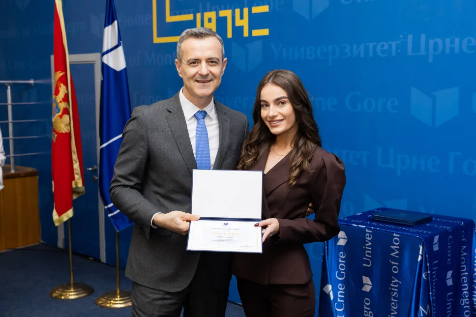 Najbolja studentkinja Fakulteta za turizam i hotelijerstvo u Kotoru Olga Stanojević