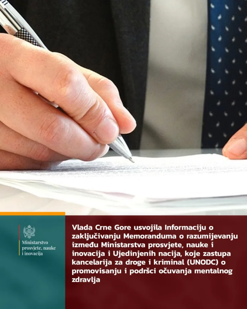 Saradnja MPNI i kancelarije za droge i kriminal UN u očuvanju mentalnog zdravlja