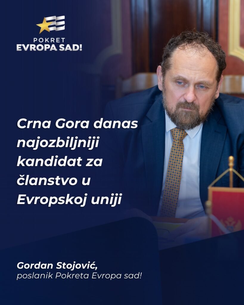 Stojović: Crna Gora najozbiljniji kandidat za članstvo u Evropskoj uniji