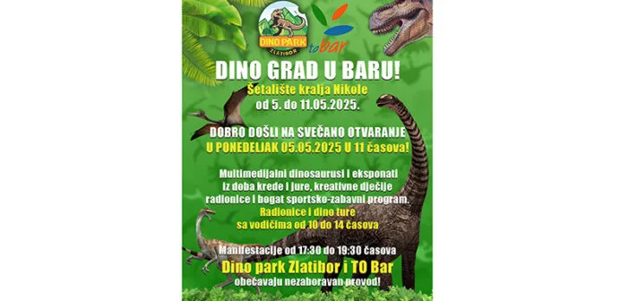 Dino grad u Baru od ponedjeljka