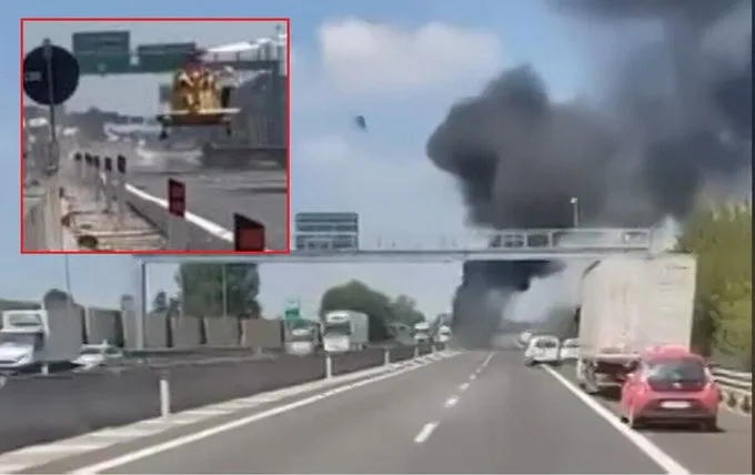 Italija: Mali avion se srušio na auto-put, dvoje mrtvih