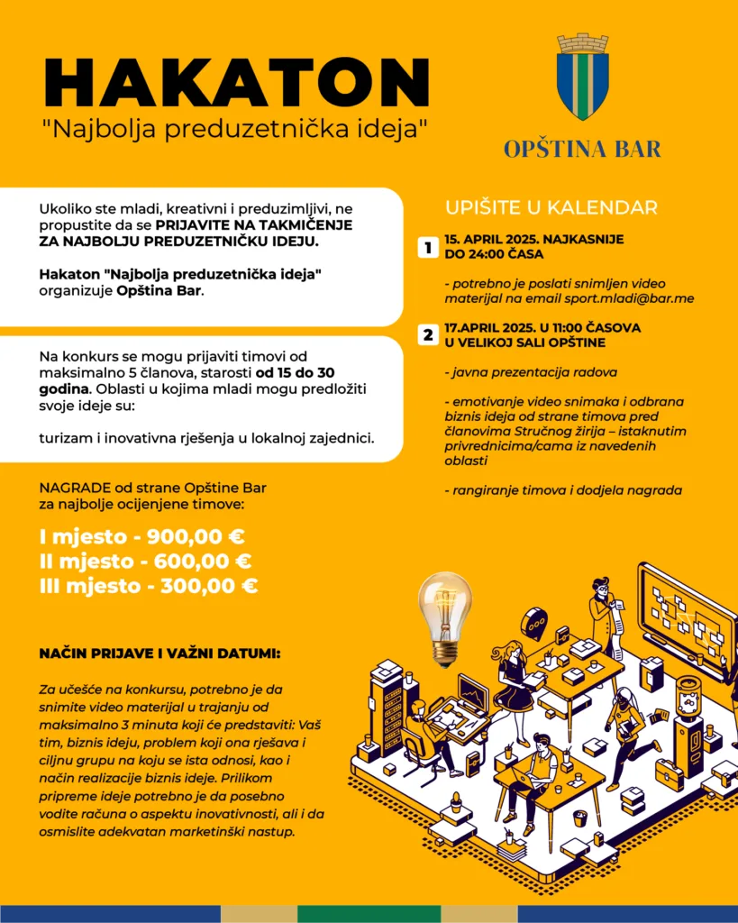 Hakaton “Najbolja preduzetnička ideja”- Poziv za mlade
