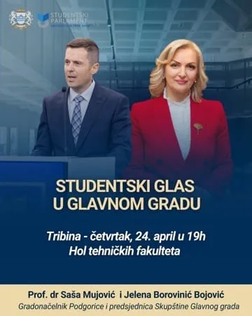 Studentski glas u Glavnom gradu: Studenti sa Mujovićem i Borovinić-Bojović