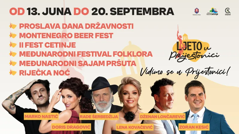 Ljeto u Prijestonici od 13. juna do 20. septembra: Nastupaju Doris Dragović, Marko Nastić, Dženan Lončarević…