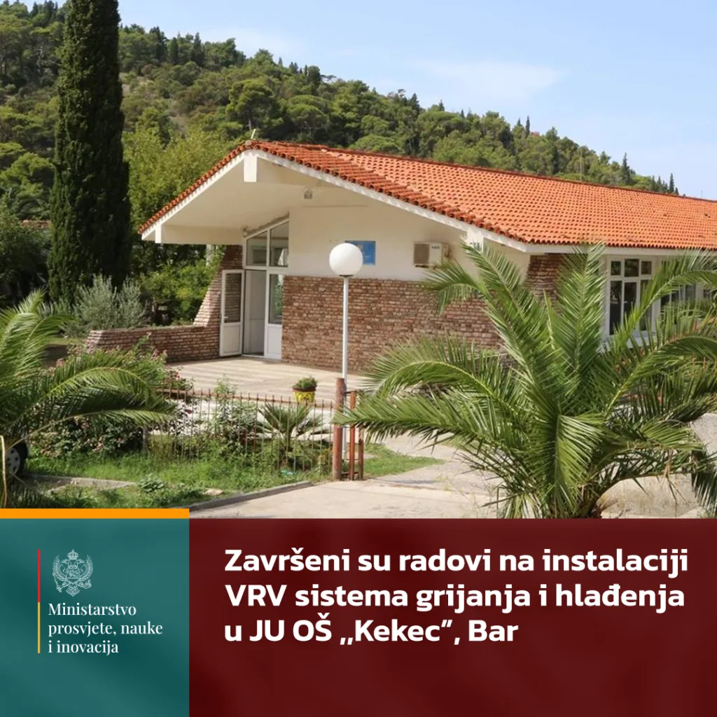 Završeni radovi na ugradnji sistema za grijanje i hlađenje u JU OŠ ,,Kekec“