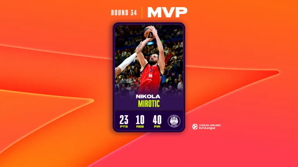 Mirotić obilježio 34. kolo Evrolige