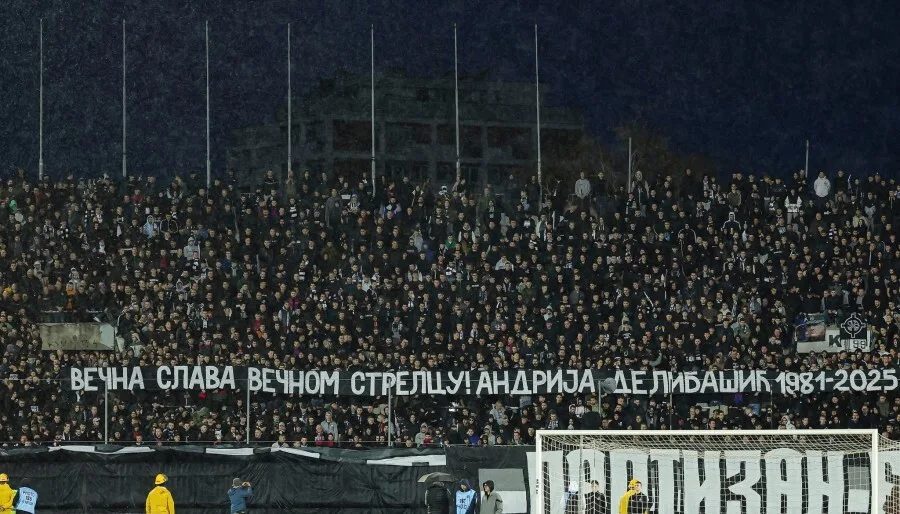Emotivan oproštaj navijača Partizana od Andrije Delibašića