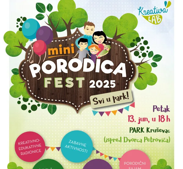 U petak mini Porodica Fest, nastavak najvećeg porodičnog festivala