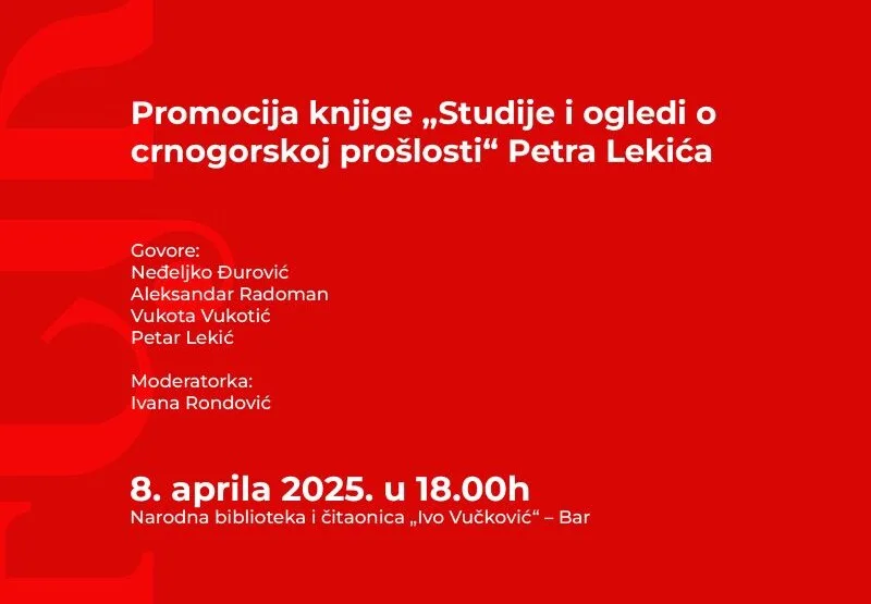 Predstavljanje knjige “Studije i ogledi o crnogorskoj prošlosti” pred barskom publikom