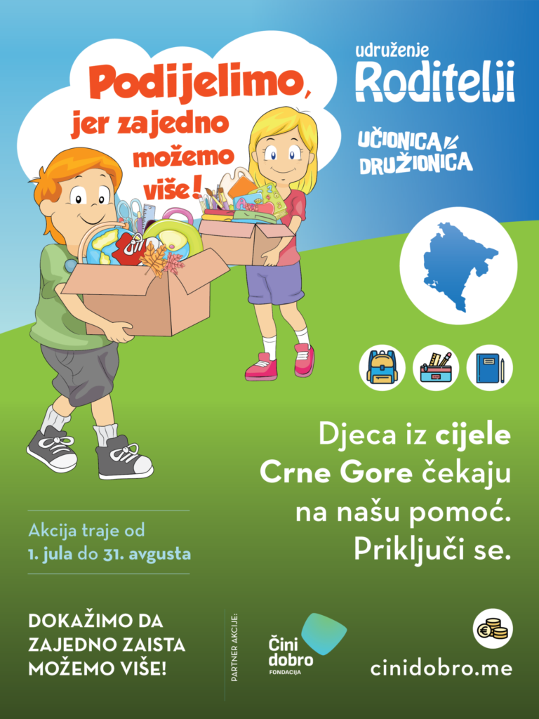 Počinje humanitarna akcija Udruženja Roditelji “Podijelimo, jer zajedno možemo više”