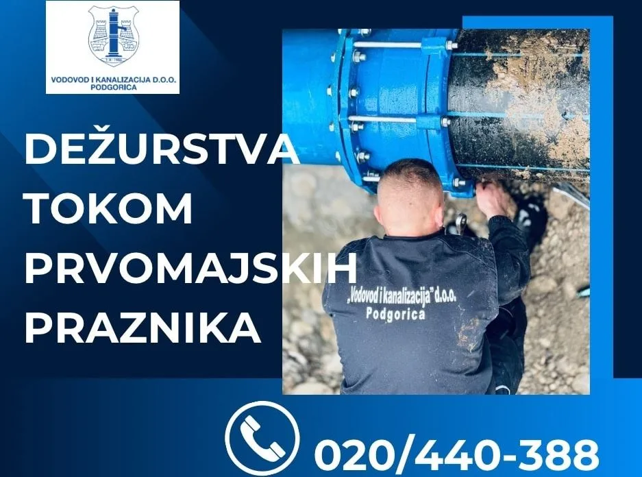 Podgorica: Tokom praznika dežurstva u Vodovodu