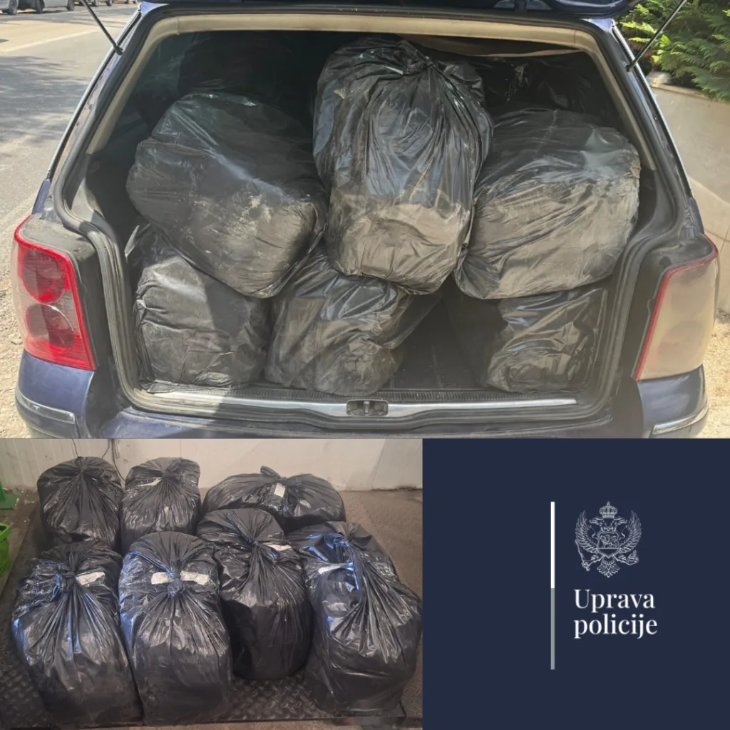 Uhapšen Ulcinjanin, pronađeno preko 360 kilograma rezanog duvana