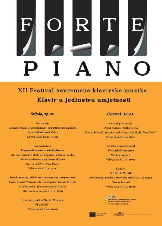 XII Festival savremene klavirske muzike “Forte piano” 25. i 26. februara