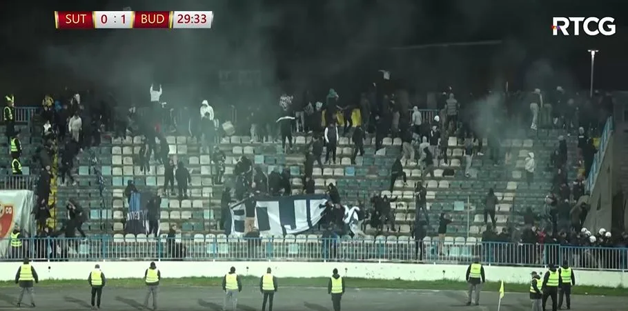 Neredi u Nikšiću: Nakratko prekinut derbi Sutjeska – Budućnost