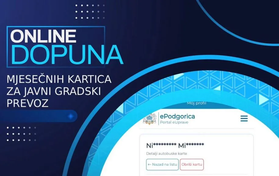 Nova usluga na portalu eUprave Glavnog grada – online dopuna mjesečnih kartica za gradski prevoz