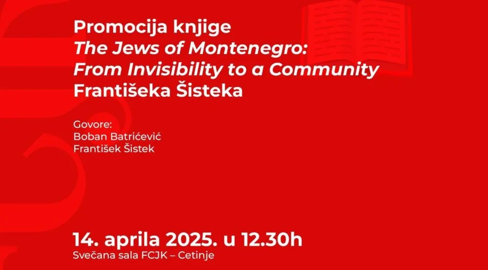 FCJK: Danas promocija knjige “The Jews of Montenegro: From Invisibility to a Community”