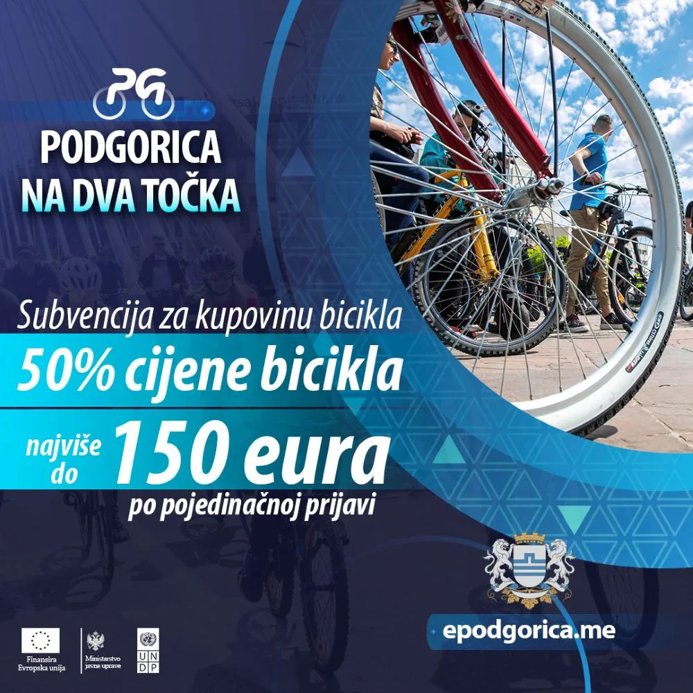 Podgorica na dva točka: Raspisan javni poziv za subvencionisanje kupovine bicikala