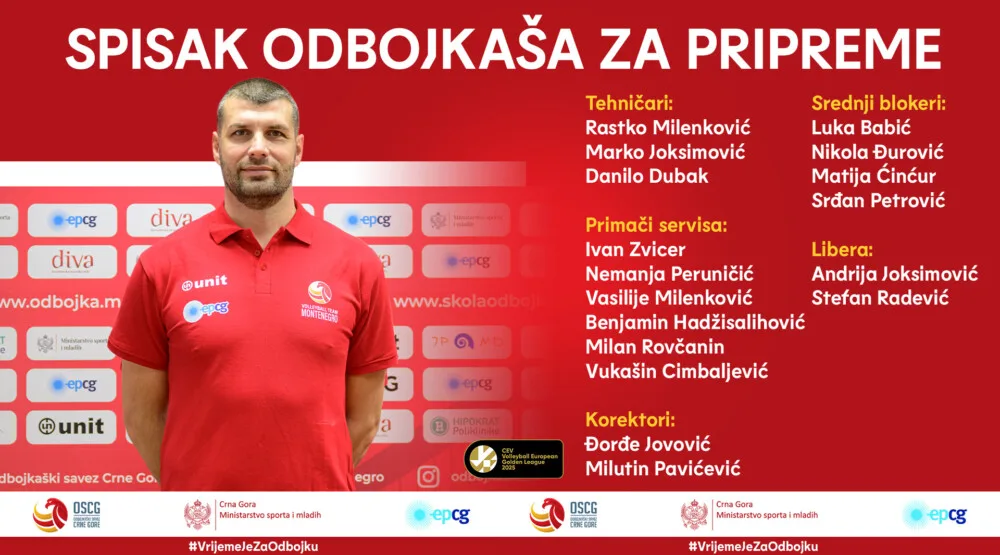 Jevtić saopštio spisak odbojkaša za pripreme za Zlatnu ligu