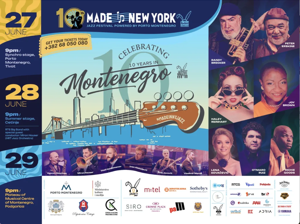 Jubilarno 10. izdanje “Made In New York Jazz Festivala”: Džez spektakli u junu kao rođendanski pokloni crnogorskoj publici