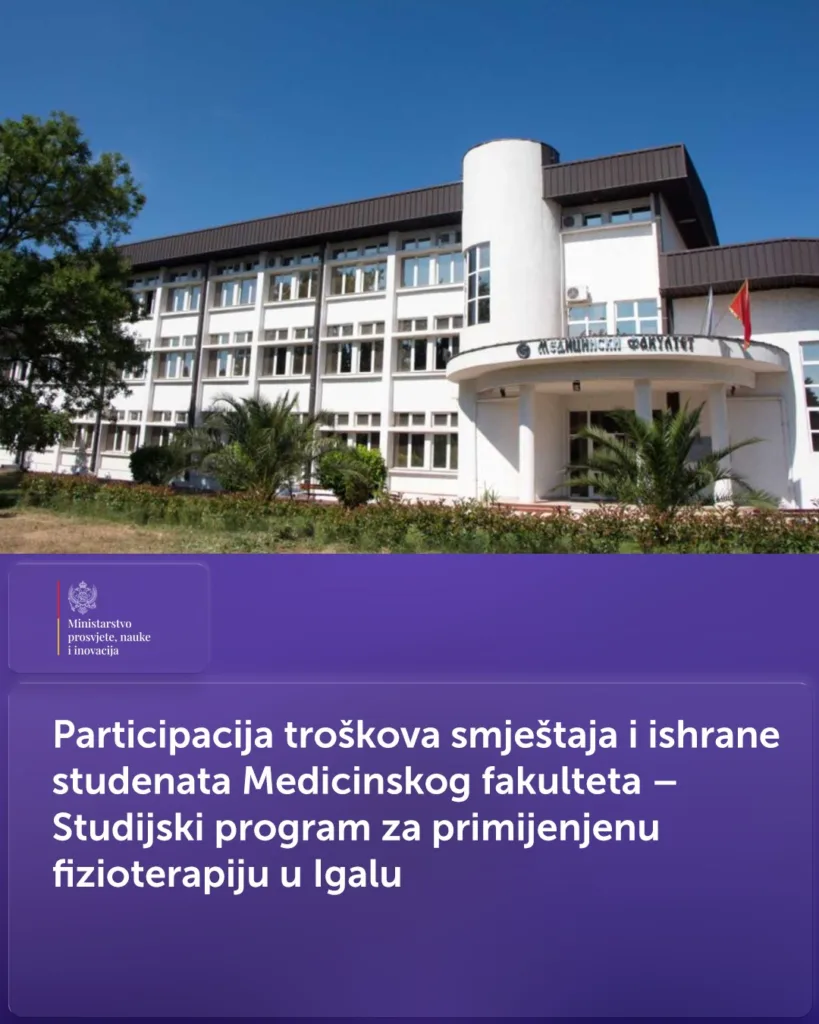 Participacija troškova za studente primijenjene fizioterapije u Igalu