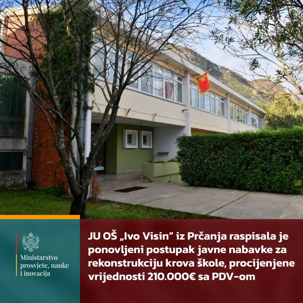 Ponovljen tender za rekonstrukciju krova škole u Prčanju