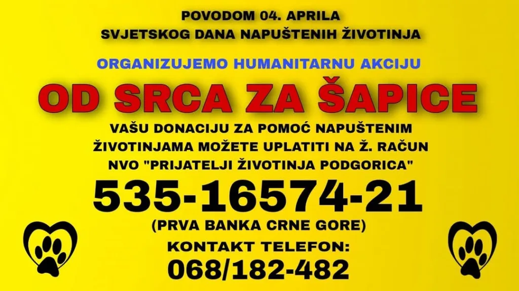 Pokrenuta humanitarna akcija “Od srca za šapice”